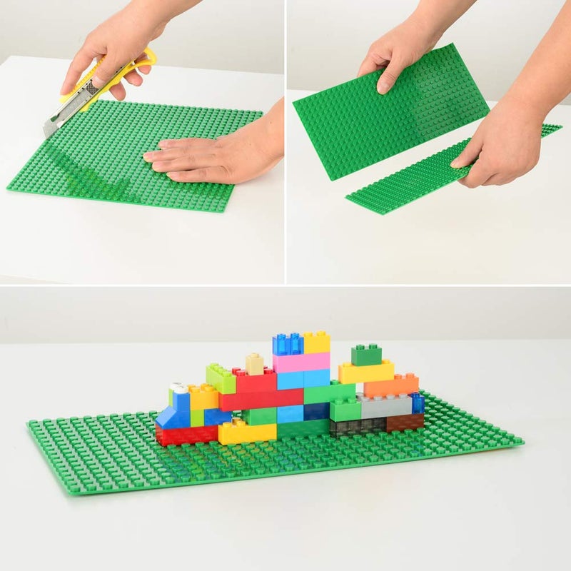 MIMAX Peel-and-Stick Baseplates, Self Adhesive Building Brick Plates, Compatible with All Major Brands - 4 Pack (10" x 10") (Green) - Image 2
